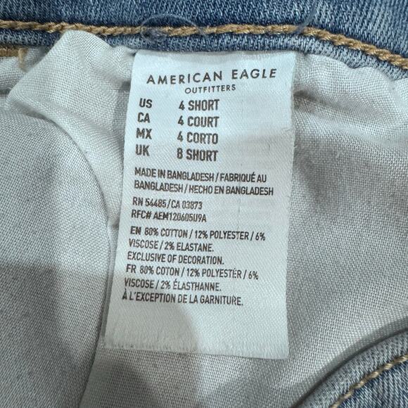 AE Super Hi-Rise Jegging Women’s 4 Short Next Level Stretch Raw Hem Distressed - Picture 8 of 8